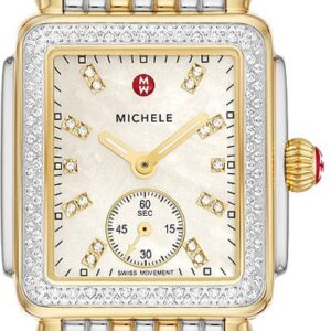 Michele Deco Mid Diamond Bezel Two Tone Women's Watch