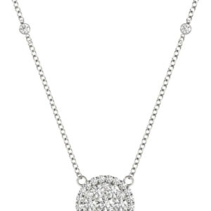Diamond Round Pendant, .56 Carat on Solid 18k White Gold