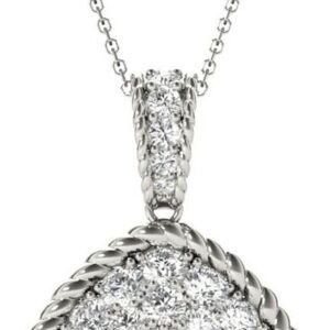 Diamond Square Pendant, 1.41 Carat on Solid 18k White Gold